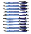 10 x Schneider Kugelschreiber Kuli Slider Rave - Druckmechanik, XB, blau