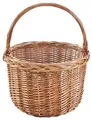 Kobolo Einkaufskorb LINA aus gekochter Weide, 33x33x42 cm, braun, handgeflochtener Henkelkorb für Einkauf, Picknick, Markt & stilvolle Aufbewahrung