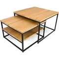 holz4home 2er Set Couchtisch aus Eiche