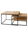 holz4home® Couchtisch 2er Set aus Eiche I Beistelltisch aus Massivholz, Ausziehbar
