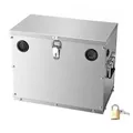 VEVOR Batteriekasten, Gruppe 24/31 Batteriebox, Marinebatteriegehäuse mit Schloss, Griffen & Gummitüllen-Kabellöchern, Edelstahlgehäuse, geeignet