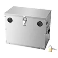 VEVOR Batteriekasten, Gruppe 24/31 Batteriebox, Marinebatteriegehäuse mit Schloss, Griffen & Gummitüllen-Kabellöchern, Edelstahlgehäuse, geeignet für Autos, Boote & Trolling-Motoren