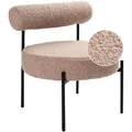 Beliani Sessel, Taupe, Schwarz, Textil, 60x66x60 cm, Wohnzimmer, Sessel, Polstersessel