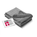 medisana HB 680 Kuschelheizdecke, Kuscheldecke im Strickmuster mit Abschaltautomatik, waschbar, Grau, 3 Temperaturstufen 160 x 120 cm, 2-farbig Wendeoptik