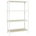 PROREGAL® Schwerlastregal MID MULI 150x120x40cm 4 Fachböden Fachlast 200kg Weiß, Erhältlich mit Spanplatten oder Stahböden in vielen Dimensionen weiß 120 cm x 150 cm x 40 cm