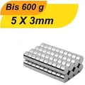 200 Stück Neodym Magnet 5mm x 3mm Supermagnete hohe Haftkraft Scheibenmagnet