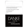Trauerkarten Trauer Danksagungen 12 Stück Karten Set - Schlicht Vorausgefüllt