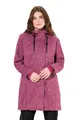 Ulla Popken Damen große Größen Übergrößen Plus Size Strickfleece-Jacke, Kapuze, 2-Wege-Zipper Dunkles Malve 50+ 831604812-50+