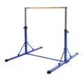 Hauki Turnreck Kinder Gymnastik Turnstangen Trainingsgeräte bis 100kg Indoor/Outdoor, Heimtraining Reckstange faltbar & höhenverstellbar 95,5-150cm Blau