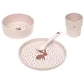 LÄSSIG Kindergeschirr-Set Kinder-Geschirr-Set 4er Set (4-tlg), Kunststoff rosa
