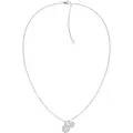 Kette mit Anhänger TOMMY HILFIGER "MINI CRYSTALS, 2780901, 2780902", silber (edelstahlfarben, kristallweiß), Halsketten, Damen, Edelstahl, L: 46cm B: 1,5mm, mit Glasstein, B:1,5mm