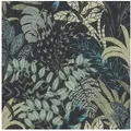 Profhome Vliestapete 378603-GU Blumen Tapete matt schwarz blau grau 5,33 m2, leicht strukturiert, matt, (1 Rolle, 5,33 qm), Vliestapete in schwarz schwarz 0.53 m x 10.05 m