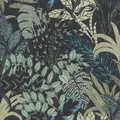 Profhome 378603-GU Blumen Tapete Floral matt schwarz blau grau 5,33 m2
