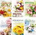 Iloda® 100 Glückwunschkarten zum Geburtstag Blumen 51-0155 Geburtstagskarte Grußkarte