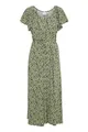 ICHI IHAYA DR4 Damen Maxikleid Kleid V-Ausschnitt Bindeband Regular fit, Größe:36, Farbe:Sprucestone Flower AOP (203007)