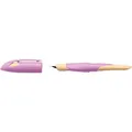 STABILO® EASYbirdy Füller für Rechtshänder in soft pink/apricot inklusive Patrone - Schreibfarbe blau (löschbar)