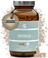 QIDOSHA® SHIELD Jod Selen Komplex für die Schilddrüse², plus L-Tyrosin, Eisen, Zink, Ashwagandha, Cordyceps, Agaricus blazei & den Vitaminen A, D3, B12, natürlich und vegan, 120 Kapseln