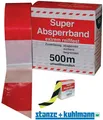 Absperrband / Flatterband >>500m lang 80mm breit << schwarz-gelb/extrem reißfest