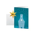 SIGEL DS077 Weihnachts-Karten Set mit Umschlag, A6, 10 Stück, "Polar bear with candle", ideal zum Bedrucken, aus nachhaltigem Papier