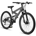 Licorne Bike Strong 2D Premium Mountainbike in 26, 27,5 und 29 Zoll - Fahrrad für Jungen, Mädchen, Damen und Herren - Scheibenbremse vorne und hinten - Shimano 21 Gang-Schaltung - Zoll:29.00;Farbe:Anthrazit