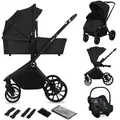 LIONELO MIKA PLUS 3-in-1 Buggy 0-48 Monate bis zu 22 kg Babywagen bis zu 9 kg Kindersitz Babytrage bis zu 13 kg, Rückenlehne verstellbar, Dämpfung, 360° Räder, XXL-Verdeck