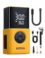 AstroAI Kabelloser Elektrische Luftpumpe, Tragbare Akku Fahrradpumpe mit alle ventile, LED-Licht, Wiederaufladbare Reifenpumpe für Fahrrad, E-Bike, Auto, Motorrad, Bälle, Gelb