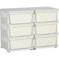 Homcom Schubladenschrank, Creme, Kunststoff, 37x56.5x75 cm, Babymöbel, Kinderkommoden