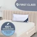 3-Kammer-Gänsedaunenkissen »FIRST CLASS« – 100% Gänsedaunen (Außen), Klasse 1, Downpass, hergestellt in Deutschland, Größe: 40x80