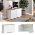 Kommode Wido Weiß Eiche 80 x 50 cm mit 2 Türen Vicco