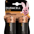 Duracell Plus 100 D - Einwegbatterie - D - Alkali - 1,5 V - 2 Stück(e) - Mehrfarbig