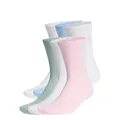adidas Unisex CUSHIONED CREW SOCKS 6 PAIR PACK, white/clear pink/glow blue/Wonder Sage, 48-51