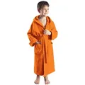 Arus Kinderbademantel für Jungen und Mädchen, mit Kapuze, in vielen Farben erhältlich, 100% Baumwolle, Kapuze, Gürtel, mit zwei Taschen, farbenfroh orange 176