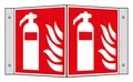 SafetyMarking Brandschutzschild Alu Feuerlöscher Winkelschild 150 x 150 mm - 15.A5030