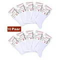 Cocain underwear Gesundheitssocken 10 x Arzt-Socken Krankenschwester weisse Socke kochfest ohne Gummi 100 (10-Paar) kochfest - 100% Baumwolle - für Diabetiker geeignet weiß 35-38