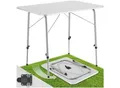 tectake® Campingtisch, klappbar, stufenlos höhenverstellbare Beine, 80 x 60 x 68 cm