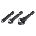 wolfcraft Querlochsenker-Set, 3-tlg. - 4375000 - Zum Entgraten und Ansenken von Bohrlöchern in Holz, NE-Metall und Kunststoff - Ø 8, 12, 16 mm - Sechskantschaft - Made in Germany