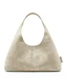 Expatrié Schultertasche Damen Beige - Nora - Slouchy Hobo Bag Mittelgroß in Wildleder Optik - Handtasche für Arbeit, Uni, Everyday - Veganes Leder