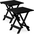 DEUBA® 2er Set Gartentisch Klapptisch Adige 50x45x43 cm Klappbar Tragbar Campingtisch Balkontisch Beistelltisch - Schwarz