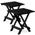 Deuba® 2er Set Gartentisch Klapptisch Adige 50x45x43 cm Klappbar Tragbar Campingtisch Balkontisch Beistelltisch - Schwarz