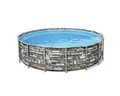 Bestway Framepool Power Steel™ Aufstellpool Komplett-Set mit Filterpumpe (Steinwandoptik)