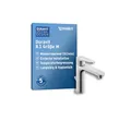 Duravit B11020 B.1 Waschtischarmatur, Größe M (Auslauf Höhe 110 mm), Wasserhahn Bad mit Zugstangen-Ablaufgarnitur, Waschbecken Armatur mit Keramikkartusche, Chrom