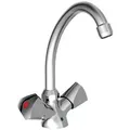 Waschtischarmatur SCHÜTTE "Carneo", grau (chrom), B:15,5cm H:21,5cm T:5cm, Messing, Metall, Kunststoff, Armaturen, Zweigriffarmatur Chrom