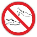 Verbots-Aufkleber Schuhe verboten I rund Ø 10 cm I Betreten der Fläche mit Schuhen nicht gestattet I Straßen-Schuh-Verbot I hin124