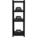 PROREGAL All Black Series Schwerlastregal Ragnar für Gesamtlast 500  kg HxBxT 150 x 45 x 45 cm Matt Schwarz Kellerregal Steckregal Garagenregal