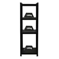 PROREGAL All Black Series Schwerlastregal Ragnar für Gesamtlast 400 kg Maße: 150x45x45cm Matt Schwarz, Kellerregal, Steckregal, Garagenregal, Lagerregal