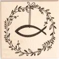Butterer Stempel Festtagskranz mit Fisch, 6x6cm