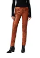 RICANO Donna - Damen Lederhose in Biker-Optik (Slim Fit/Regular Waist) - echtes (Premium) Ziegen Leder (Cognac Braun, L)