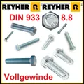 200 STÜCK M 6 x 80 Sechskantschraube DIN 933 8.8 gal. verzinkt Maschinenschraube