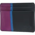 FOSSIL Leder Kartenhalter Scott Card Case Midnight Blue schwarz blau - Schwarz/Blau/Violett/Lila