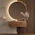 Planetmöbel Flur Möbel Garderobe Hängeschrank 1x 100 cm gold eiche, Wandgarderobe hängend oder stehend - Braun